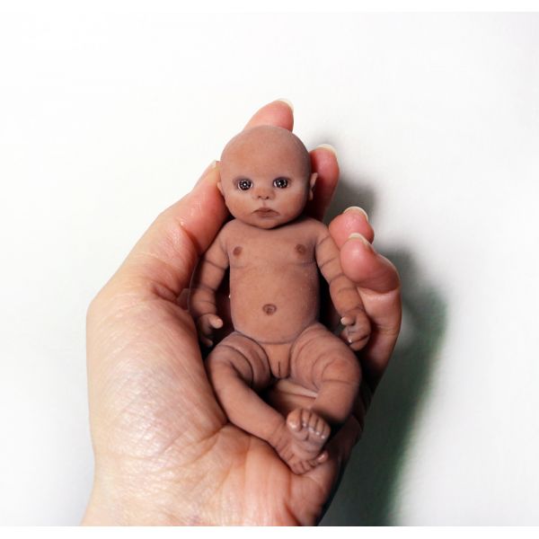 Solid silicone miniature ethnic baby Victoria 11,5 cm (4,6")
